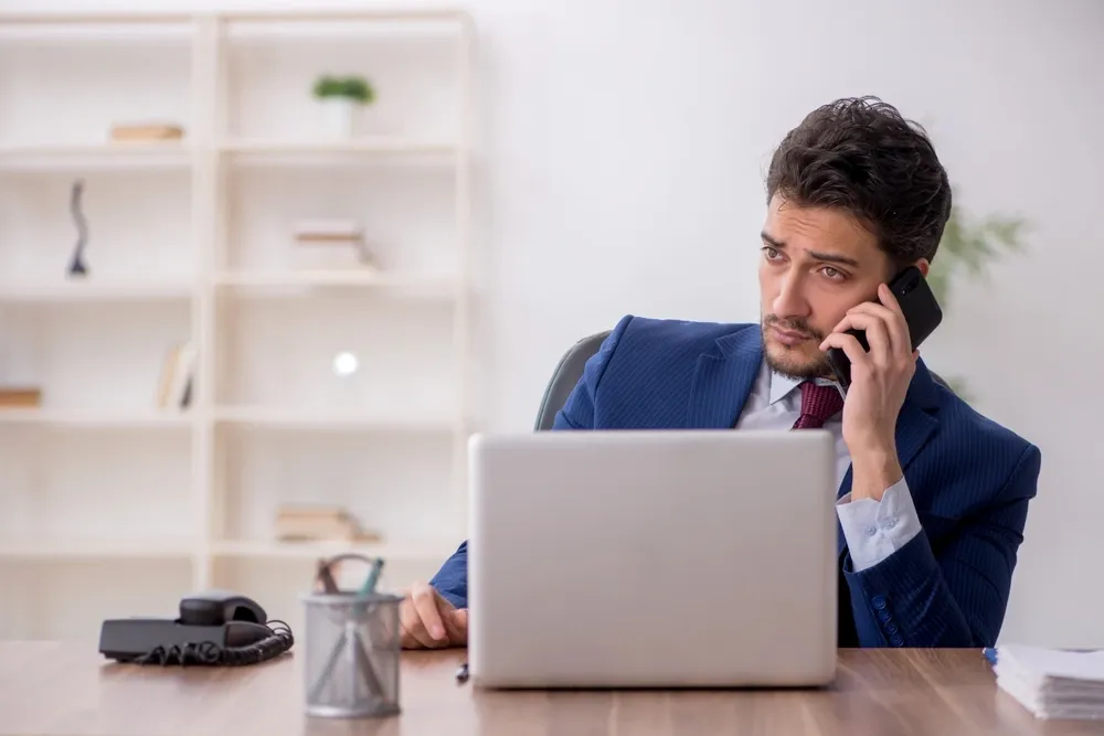 male employee working in the office